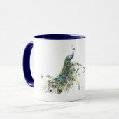 Mug Plumes de paon bleu-vert (Devant gauche)
