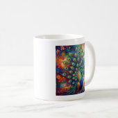 Mug Plumes de paon colorées et fleurs (Devant droit)