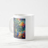 Mug Plumes de paon colorées et fleurs (Devant gauche)