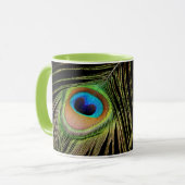 Mug Plumes de paon glamour Noir (Devant gauche)