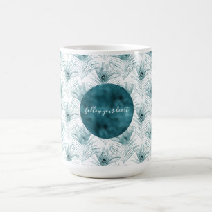 Mug Plumes de paon turquoises
