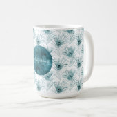 Mug Plumes de paon turquoises (Devant droit)