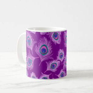 Mug Plumes d'orchidée Peacock sur Amethyst violet