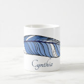 Mug - Plumes et nom dans Blues (Centre)