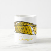 Mug - Plumes et nom en Jaunes (Centre)