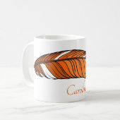 Mug - Plumes et nom en Oranges (Devant gauche)