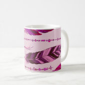 Mug Plumes ethniques : Motif de couleur vive. (Devant droit)
