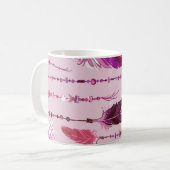 Mug Plumes ethniques : Motif de couleur vive. (Devant gauche)