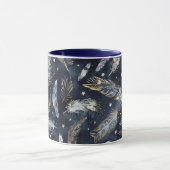 Mug Plumes Étoiles Or Bleu (Centre)