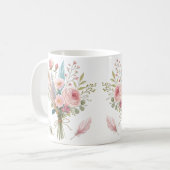 Mug Plumes florales roses (Devant gauche)