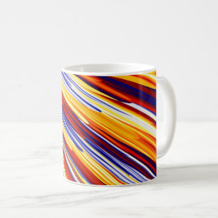 Mug Plumes géométriques Abstraites orange bleu