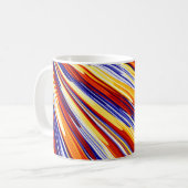 Mug Plumes géométriques Abstraites orange bleu (Devant gauche)