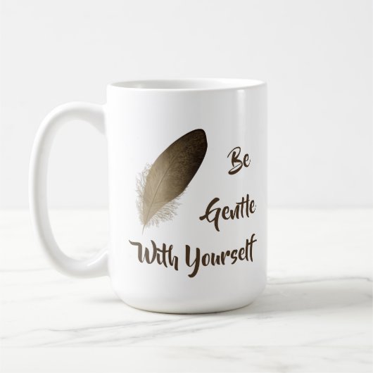 Mug Plumes "Soyez gentils avec vous-même" (Gauche)