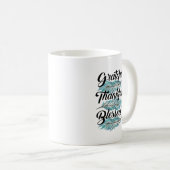 Mug Plumes turquoises reconnaissants merci aimable ore (Devant droit)