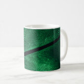 Mug Plumes Vertes, Belle Texture Motif. (Devant droit)