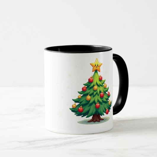 Mug Plump Kawaii Christmas Tree Sparkling Ornaments (Devant droit)