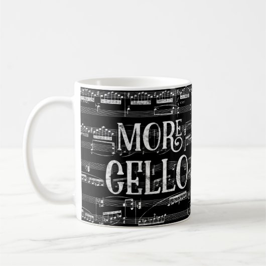Mug Plus Chalboard Cello - Black White Music (Gauche)