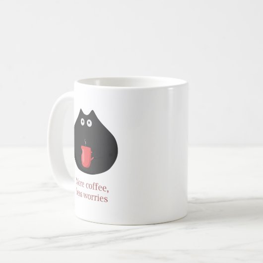Mug Plus de café moins de soucis (Devant gauche)