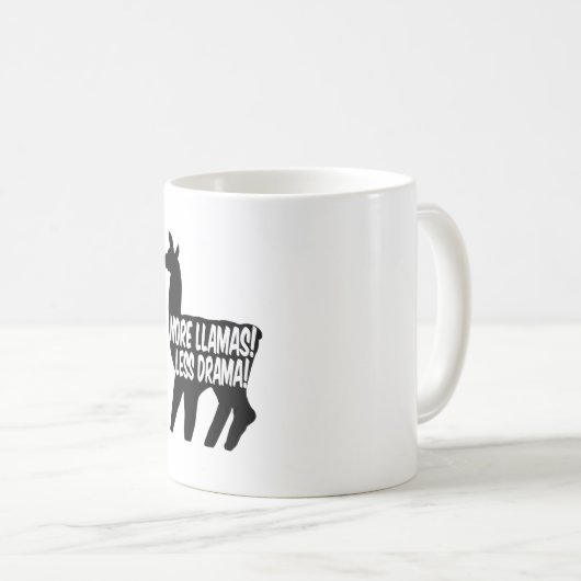 Mug Plus de lamas moins de drame (Devant droit)