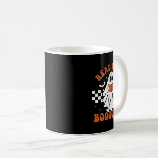 Mug Plus de livres Cute Ghost Lecture Livre Enseignant (Devant droit)