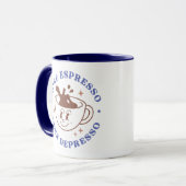 Mug Plus d'Espresso Moins de Dépression Café Rétro (Devant gauche)