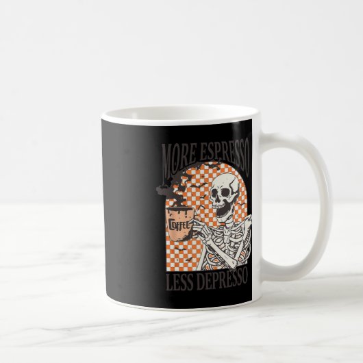 Mug Plus Espresso Moins Depresso Café Boire Squelette (Droite)