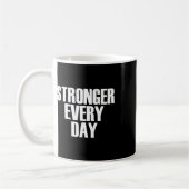 Mug Plus Fort Chaque Jour - Citation De Gym Motivation (Gauche)