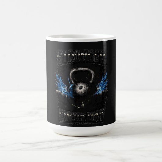 Mug Plus Fort Chaque Jour – Progrès Quotidien Salle de (Centre)