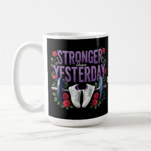 Mug Plus Fort Que Hier - Motivation, Fitness