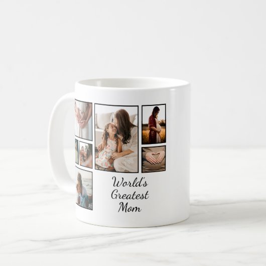 Mug Plus grande maman Famille Enfant 7 Photo Collage (Devant gauche)