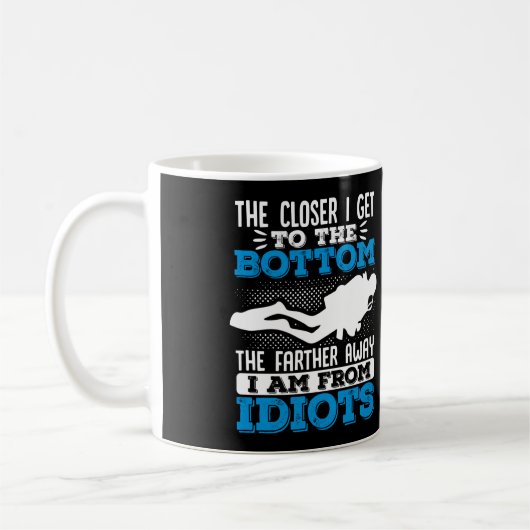 Mug Plus Je Me Rapproche Du Plongeur De Plongée Sous-M (Gauche)