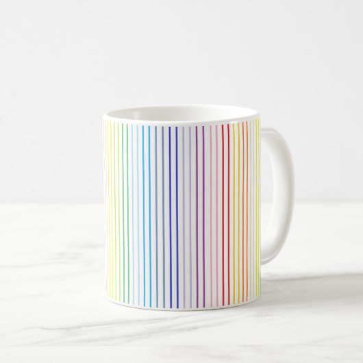 Mug Plus larges rayures d'arc-en-ciel de spectre (Devant droit)