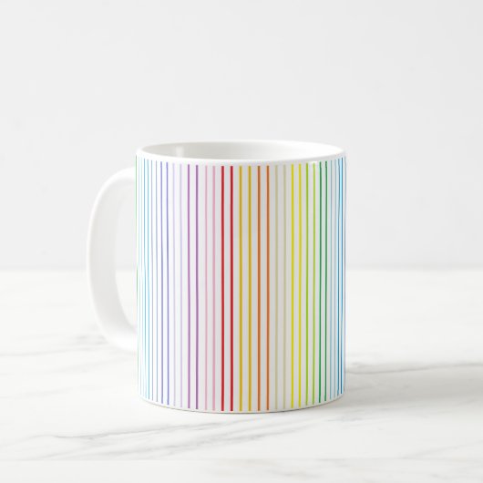 Mug Plus larges rayures d'arc-en-ciel de spectre (Devant gauche)