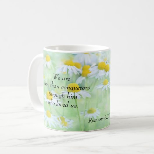 Mug Plus que des conquérants - Romains 8:37 (Devant gauche)