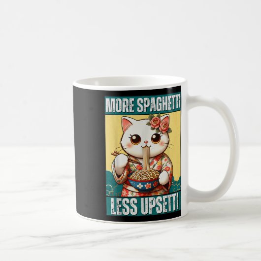 Mug Plus Spaghetti Moins Upsetti Funny Chat Mange Spag (Droite)