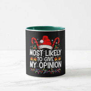 Mug Plus susceptible de donner mon avis drôle de Noël