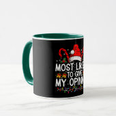 Mug Plus susceptible de donner mon avis drôle de Noël (Devant gauche)