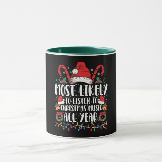 Mug Plus susceptible d'écouter Noël toute l'année Xmas (Centre)