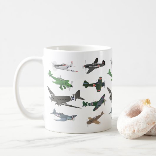 Mug Plusieurs avions 2ÈME GUERRE MONDIALE (Avec donut)