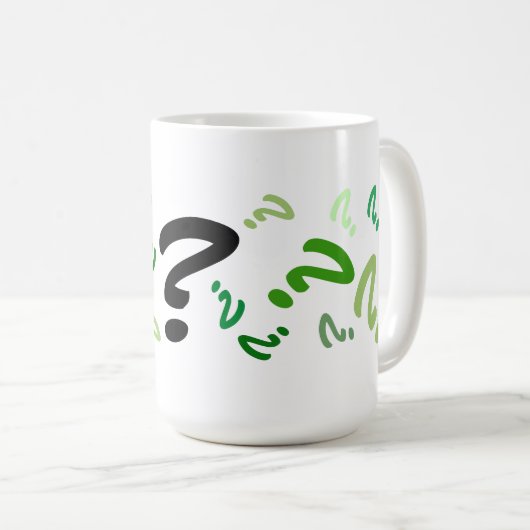 Mug - Plusieurs points de question verte (rév.) (Devant droit)
