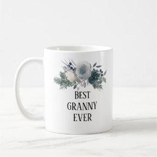 Mug Plutôt bleu floral meilleur Granny jamais