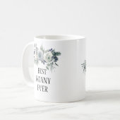 Mug Plutôt Bleu floral meilleure Nanny jamais (Devant gauche)