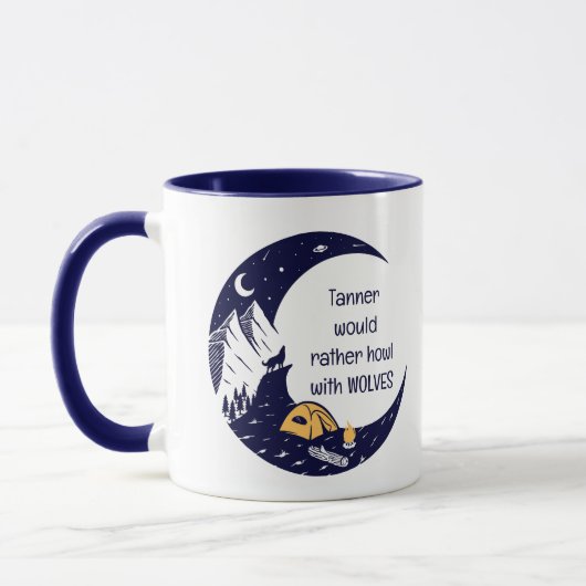 Mug Plutôt Howell with Wolves Nom personnel (Gauche)