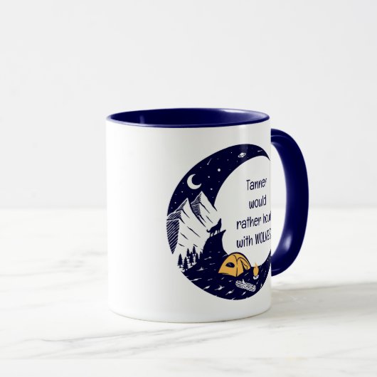 Mug Plutôt Howell with Wolves Nom personnel (Devant droit)