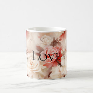 Mug Plutôt rose Crème Bleue Rose Floral