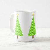 Mug Pneuka vert citron vert point arbre de Noël modern (Devant gauche)