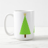 Mug Pneuka vert citron vert point arbre de Noël modern (Gauche)
