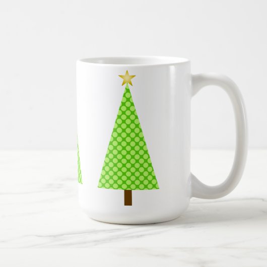 Mug Pneuka vert citron vert point arbre de Noël modern (Droite)