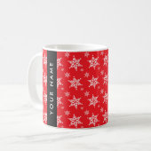 Mug Pneus blancs, Rouge, Votre nom, Personnaliser (Devant gauche)