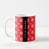 Mug Pneus blancs, Rouge, Votre nom, Personnaliser (Gauche)